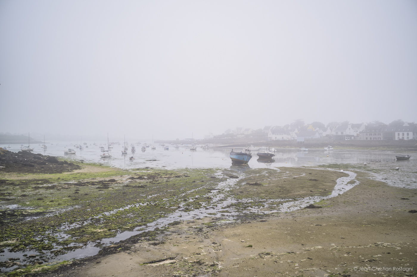 brittany, port, fog
